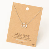 Circle with mountain peaks necklace, gold or silver