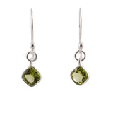 Gemstone dangle earrings set in sterling silver