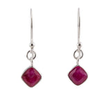 Gemstone dangle earrings set in sterling silver