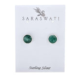 Petite faceted gemstone post earrings set in sterling silver