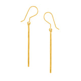 Hammered bar earrings, gold plated or sterling silver