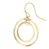 double hoop dangle earrings, sterling silver, gold filled or mixed metals