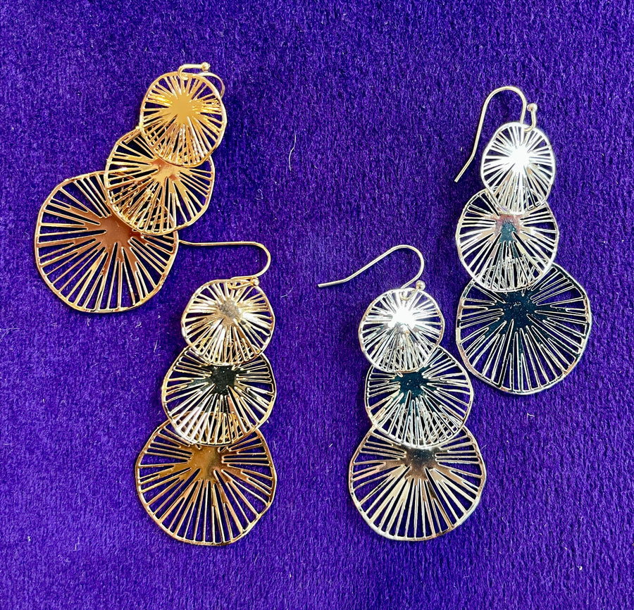 Sunburst Stack Earrings – Gold or Silver