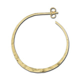 Hammered hoop earrings with post fastener