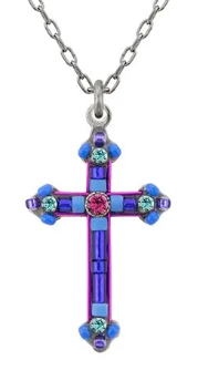 Cross pendant, simple, multicolor, Firefly