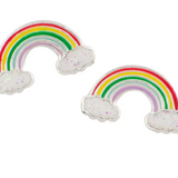 Rainbow Glitter Stud Earrings, Sterling Silver