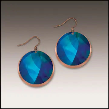 Round copper halo earrings