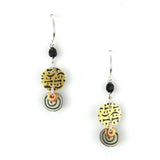 Small mixed disc earrings