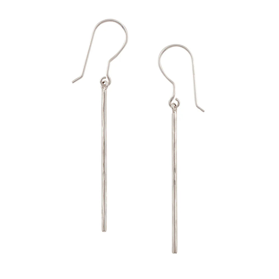 Hammered bar earrings, gold plated or sterling silver