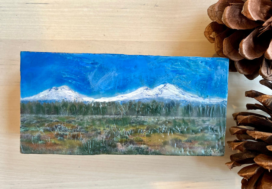 Encaustic Painting of Three Sisters 6"x3"x1.5"