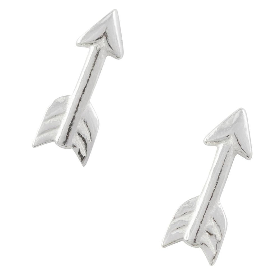 tiny arrow earrings, sterling silver studs