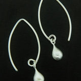 Sterling drops on sterling silver marquis ear wires