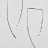 Angular thread through sterling silver "hoop" earrings