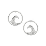 Wave in a circle sterling silver stud earrings