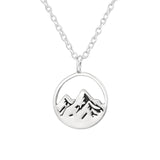 Little silver mountains necklace, sterling silver