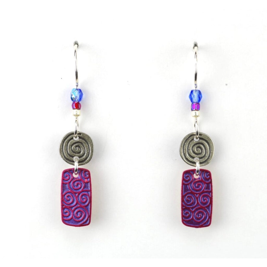 2 part circle with rectangle earrings