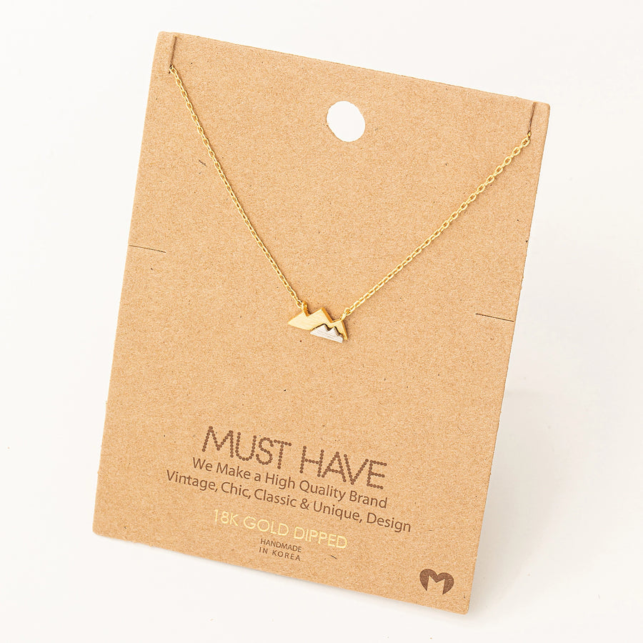 Mini overlapping mountains pendant necklace