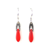 Glass dagger drop earrings