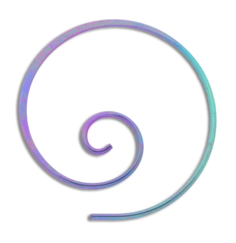 Koru spiral thread through hoop earring, gold filled or sterling silver
