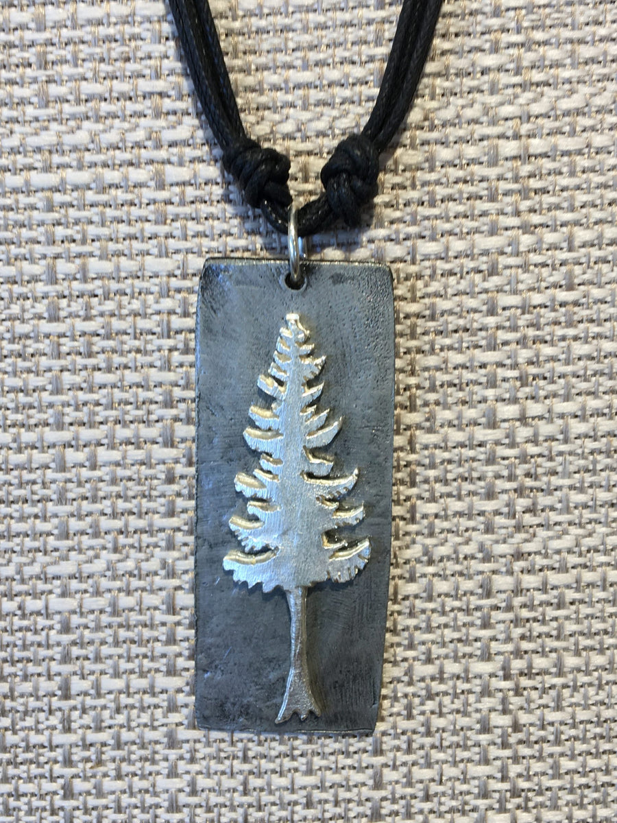 Pine Tree Necklace on adjustable length cord