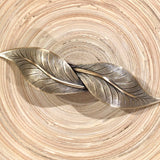 Hair clip, entwined leaves, brass or silver