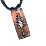 Pine Tree Necklace on adjustable length cord