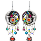 Luna Moon in Circle w/Star Dangles Earrings