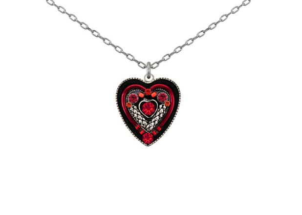 Hearts Small Red Pendant Necklace