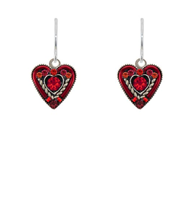 Hearts Small Red Earrings