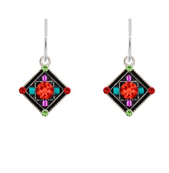 Checkerboard Diamond-shape Earrings