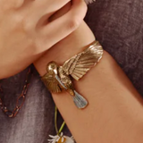 Hummingbird Cuff Bracelet in Bronze
