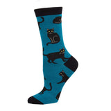 Black Cat socks, bamboo rayon, sm/med