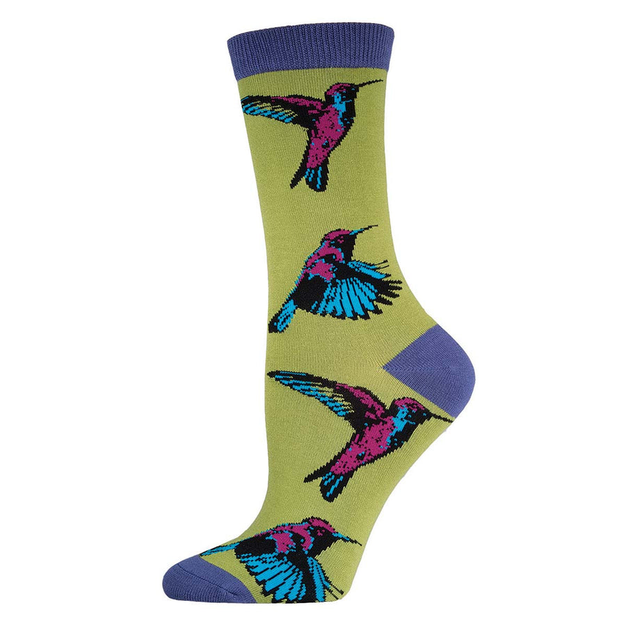 hummingbird socks, bamboo rayon, sm/med