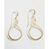 Eternity loop dangle earrings, gold