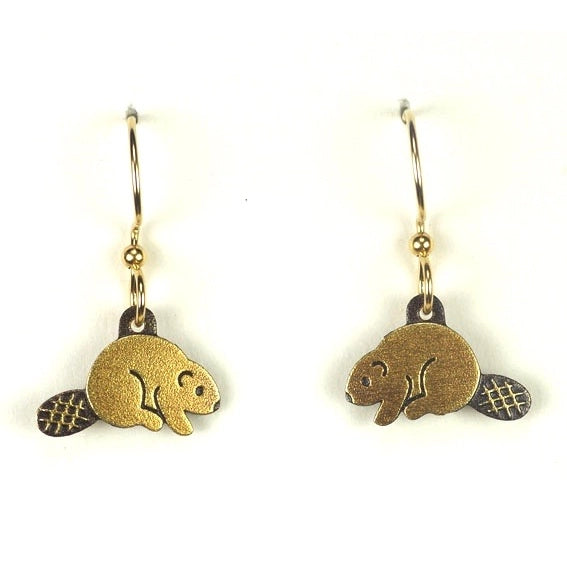 Beaver dangle earrings