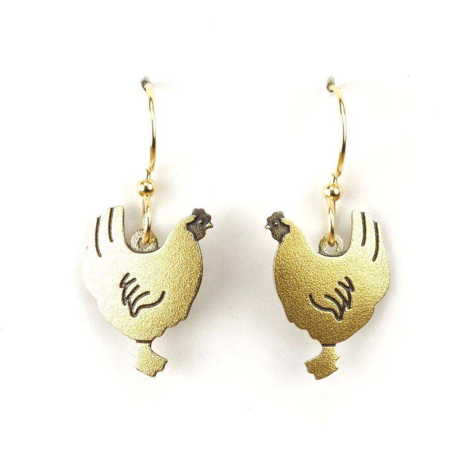 hens dangle earrings