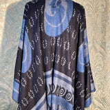 Cashmere Buckle shawl, denim blue, reversible