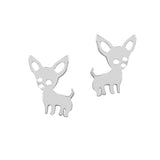 Chihuahua sterling stud earrings