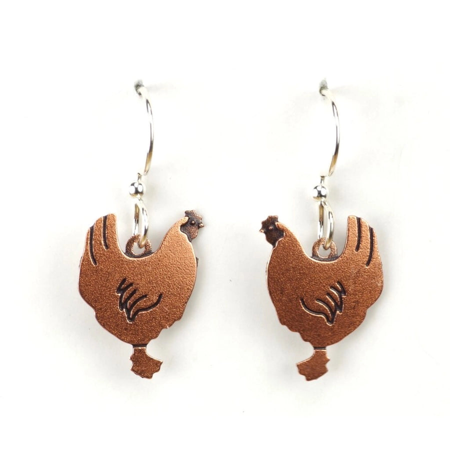 hens dangle earrings