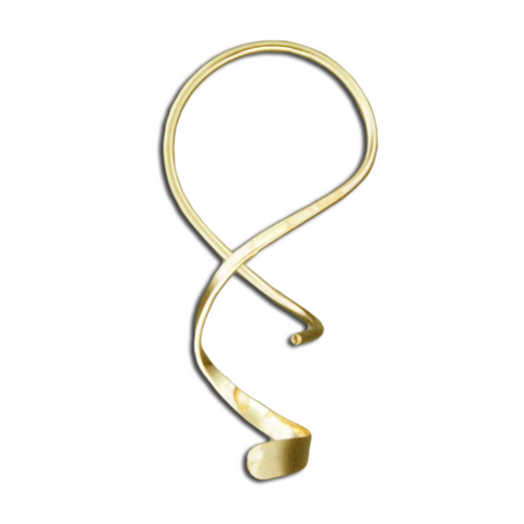 Curve and spiral earrings, sterling silver, gold filled