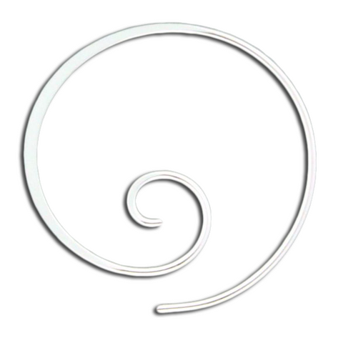 Koru spiral thread through hoop earring, gold filled or sterling silver