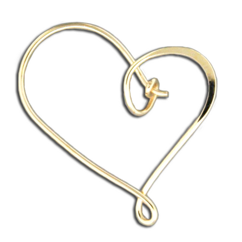 Enclosed heart hoop earrings, gold, silver or niobium