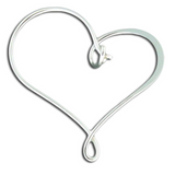 Enclosed heart hoop earrings, gold, silver or niobium