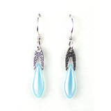 Glass dagger drop earrings