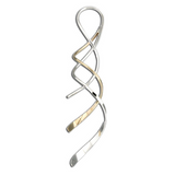Double Strand Spiral Earring in  silver and gold