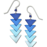 5-Part Graduated Blue Triangles earrings,  Adajio