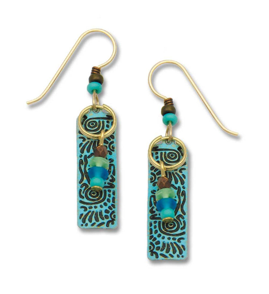 Turquoise Column w/beads and Ring Earrings, Adajio