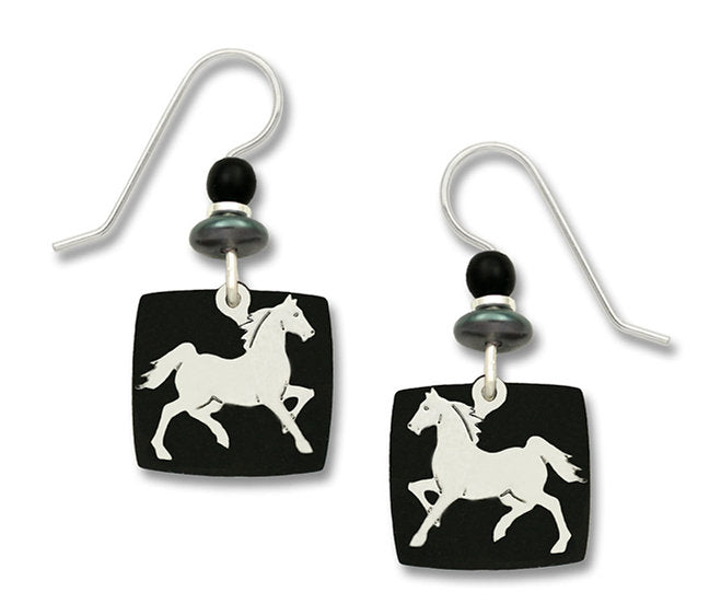 Horse on Black Backer Earrings,  Sienna Sky