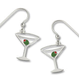 Martini Glass with Olive Earrings, Sienna Sky