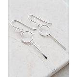 circle paddle earrings, sterling silver